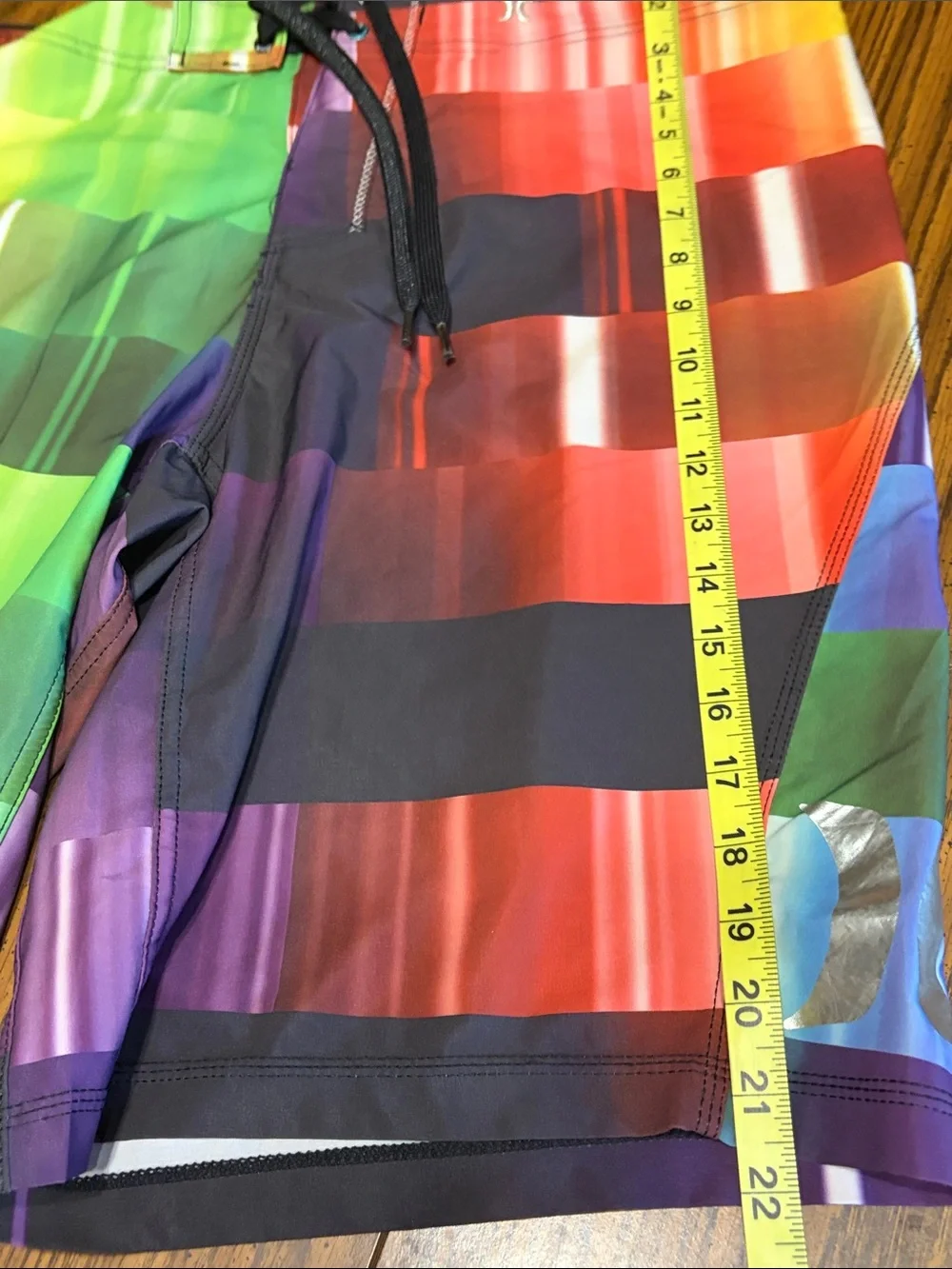 Hurley Men’s Multicolor Striped Boardshorts - Green/Red/Yellow/Purple/Blue